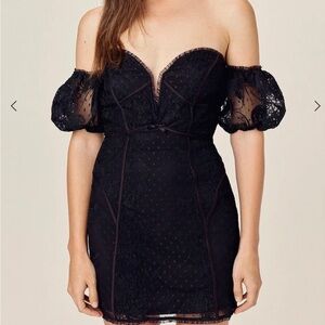 For love and lemons black strapless corset dress